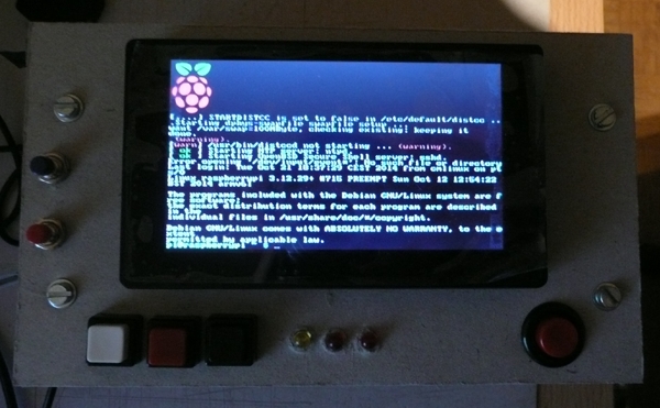 Boot screen of the Raspberry Pi