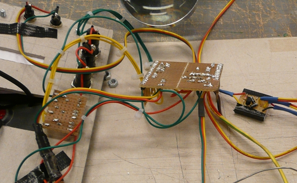 Soldered connections of the electronics parts