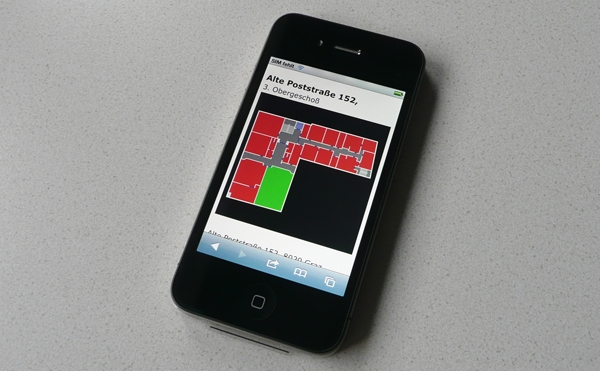 Floor plan on the smartphone